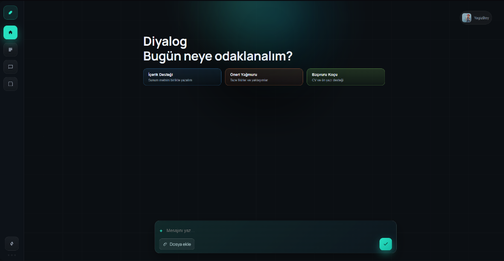 Diyalog yerel yapay zeka arayüzü gerçek ekran görüntüsü